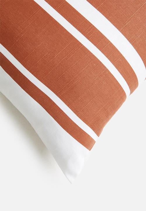 Sixth Floor - Stripe cushion cover - rust