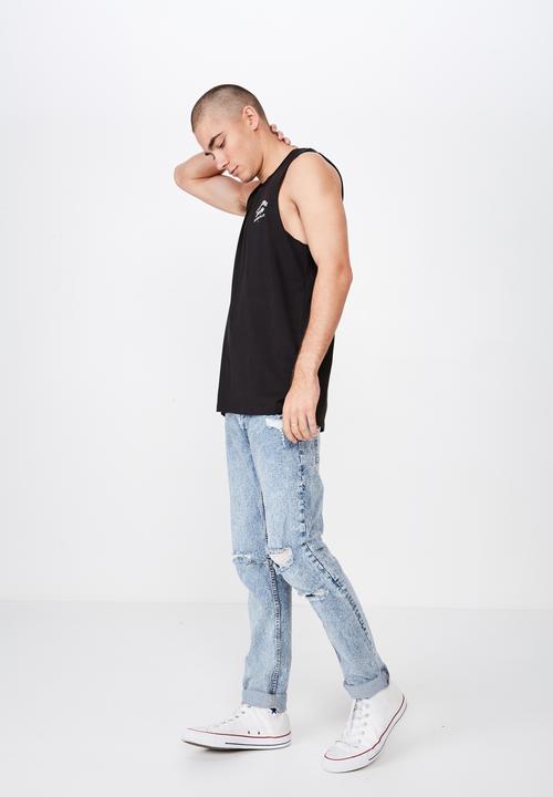 Cotton On - Tbar muscle tee - black
