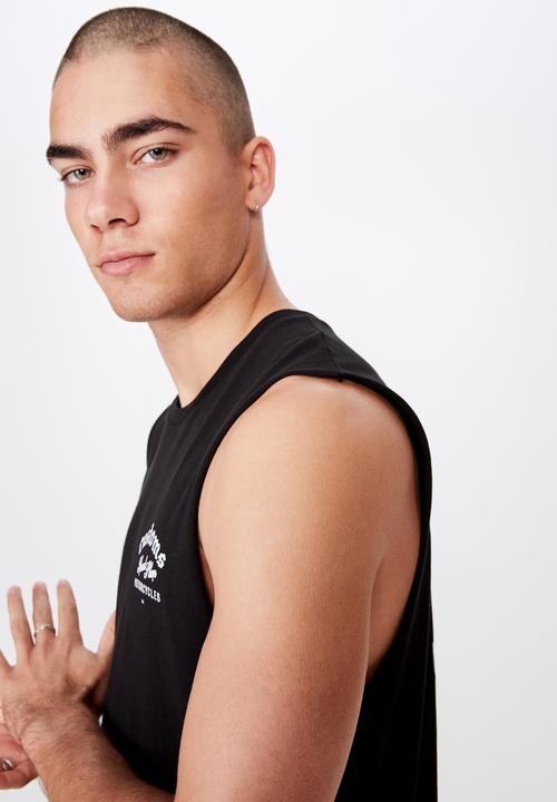Cotton On - Tbar muscle tee - black