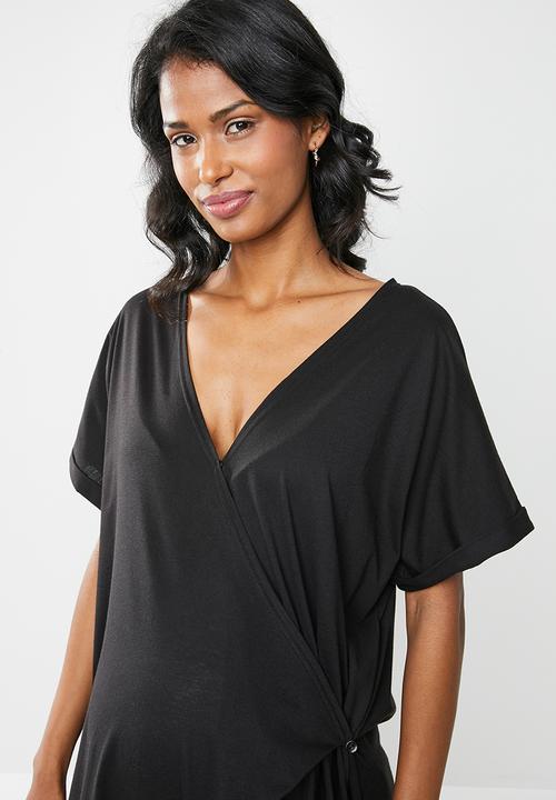 Superbalist - Wrap casual jumpsuit - black