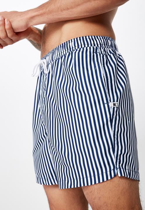 Cotton On - Basic swimshorts - navy & white 