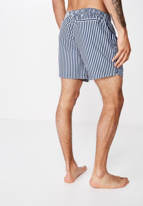 Cotton On - Basic swimshorts - navy & white 