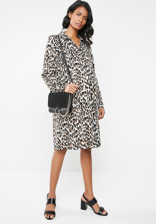 edit Maternity - Leopard print shirt dress - brown & black