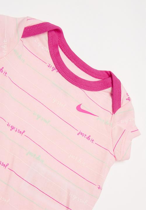 Nike - Nkb short sleeve 3 pack bodysuit set - pink & white 