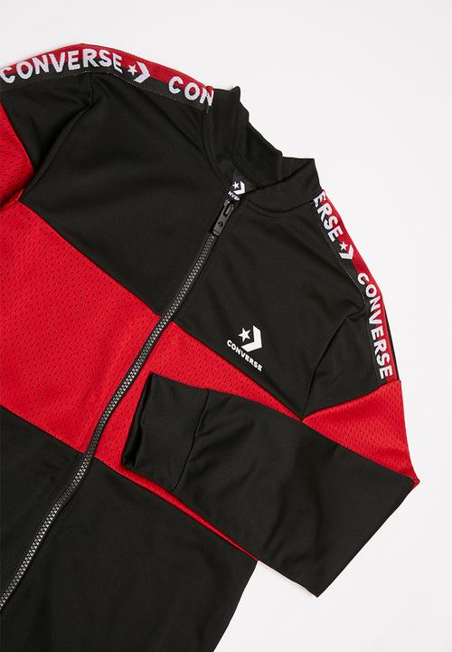 Converse - Cnvb 2 tone colorblock track jacket - black & red