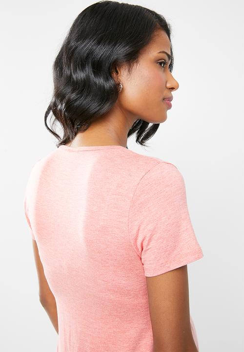 Cherry Melon - Smock detail top - coral