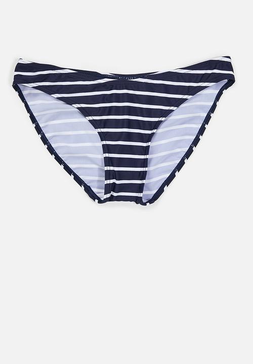 Jacqueline - Maternity Stripe bikini bottom - navy and white