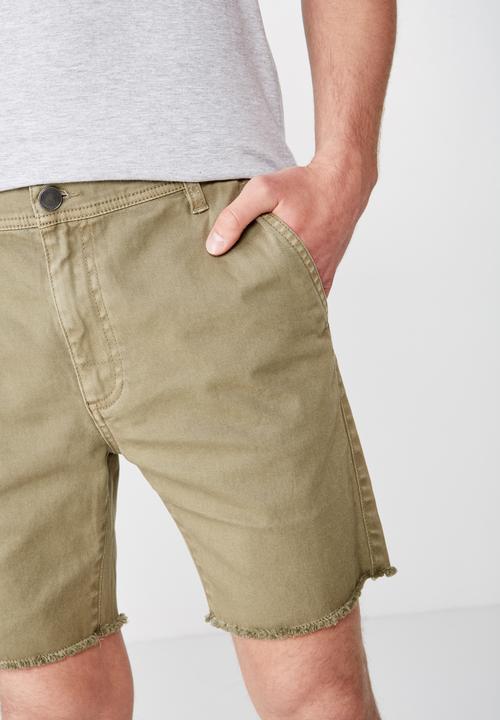 Cotton On - Raw hem chino - green