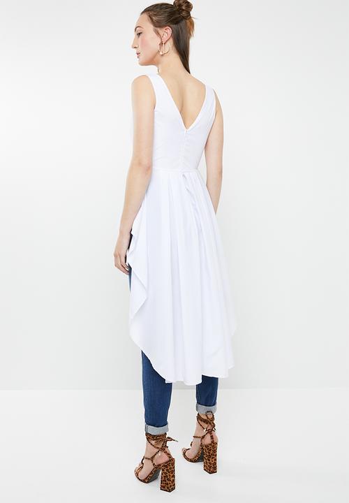 STYLE REPUBLIC - Hi-lo peplum top - white
