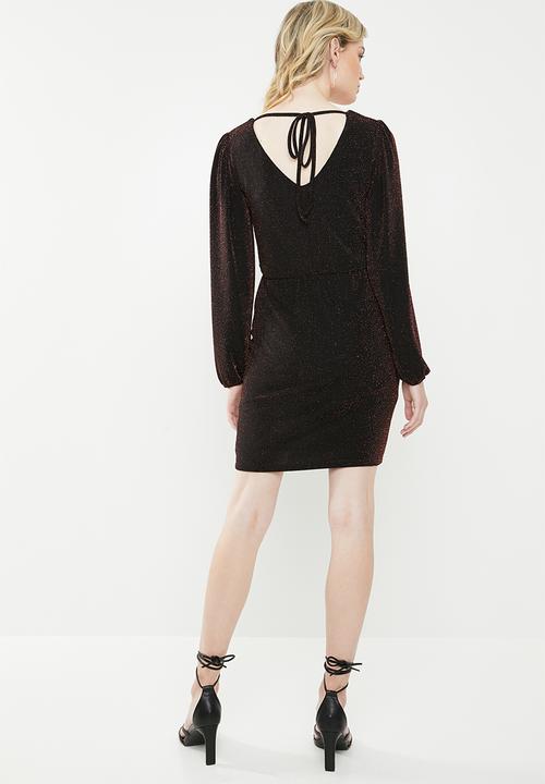 Superbalist - Wrap over mini - black & copper