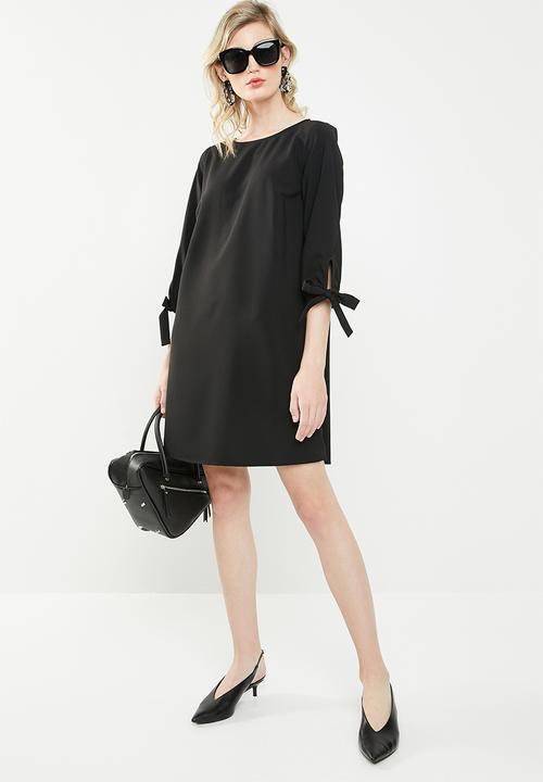 Superbalist - A-line dress with ties - black