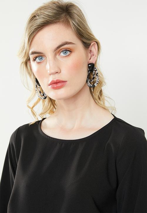Superbalist - A-line dress with ties - black