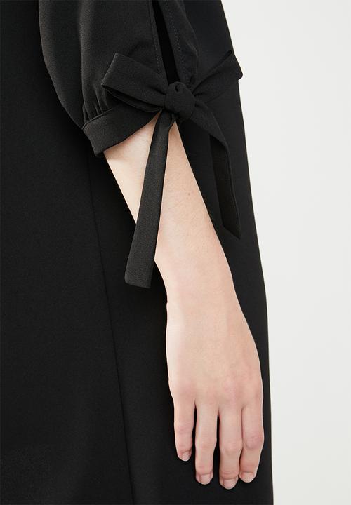 Superbalist - A-line dress with ties - black