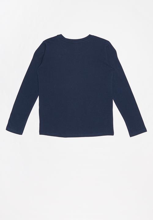 GUESS - Teens long sleeve guess tee - navy