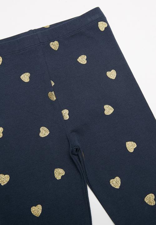 Pop Candy - Heart printed leggings - navy