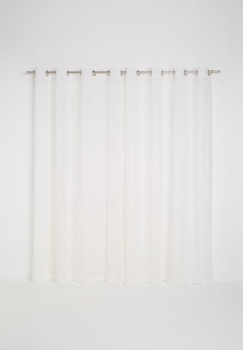 Sixth Floor - Textured sheer eyelet curtain - white