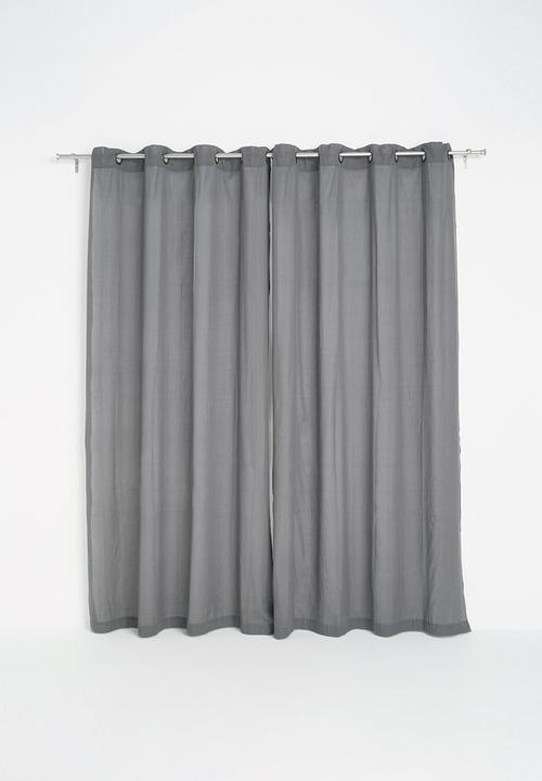 Sixth Floor - Textured sheer eyelet curtain - grey