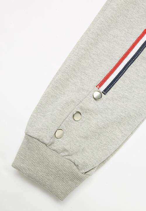 Pop Candy - Girls stripe joggers - grey 