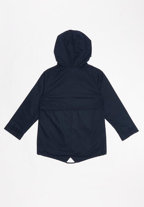 Pop Candy - Lined hooded parka jacket - navy