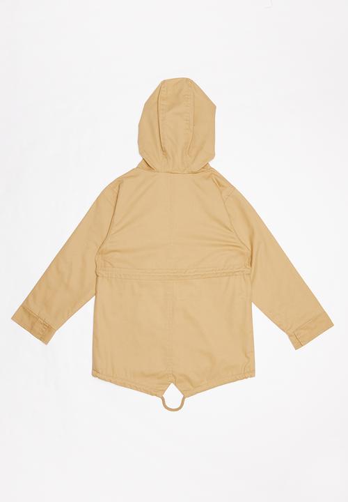 Pop Candy - Lined hooded parka jacket - beige