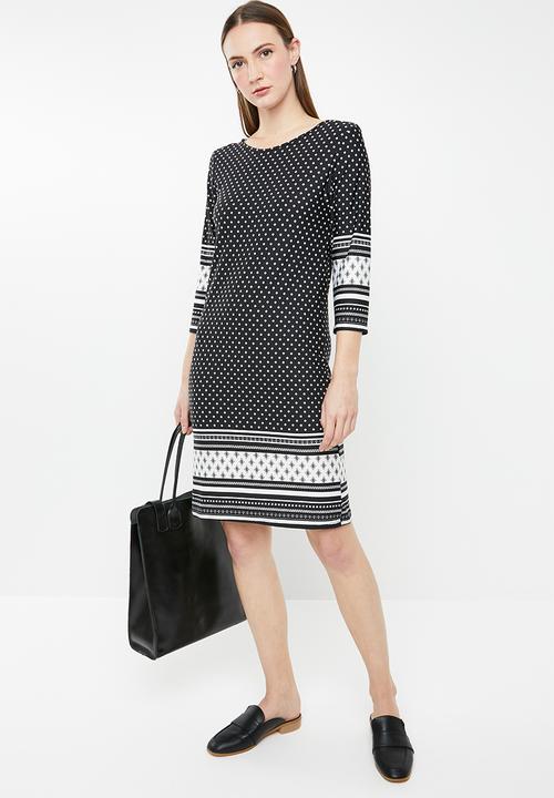 edit - 3/4 Sleeve tunic dress - multi