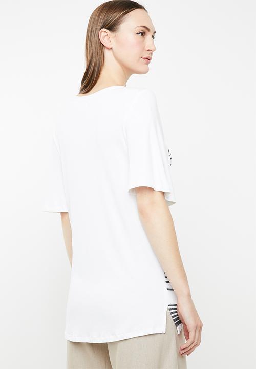 edit - Stripe tunic - white