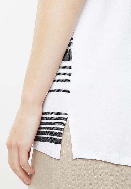 edit - Stripe tunic - white