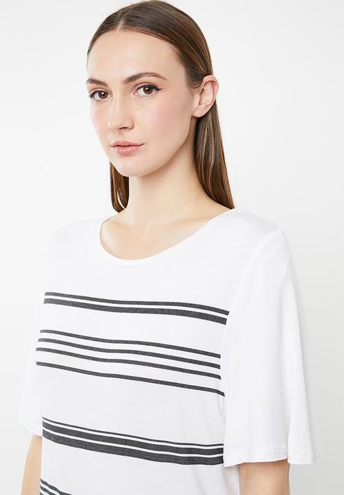 edit - Stripe tunic - white