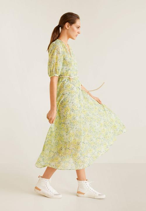mango green midi dress