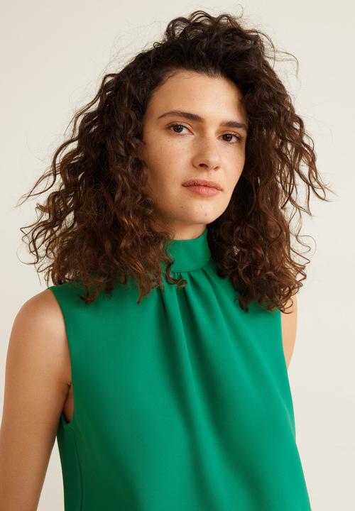MANGO - Sleeveless blouse with back detail - green