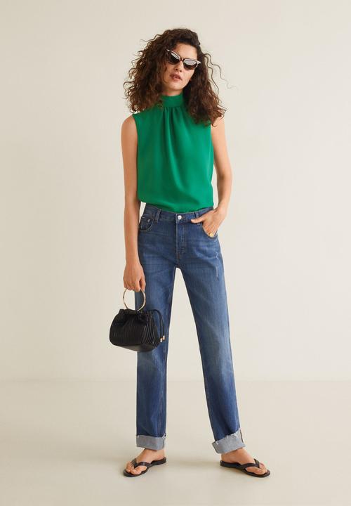 MANGO - Sleeveless blouse with back detail - green