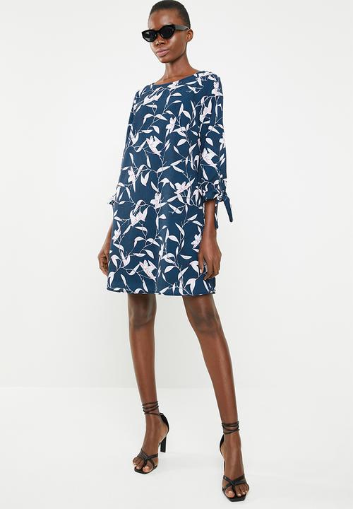Superbalist - A-line dress with ties - navy