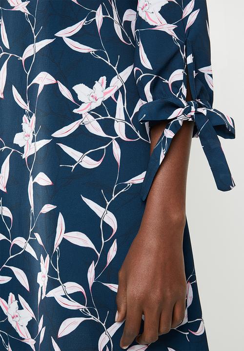 Superbalist - A-line dress with ties - navy