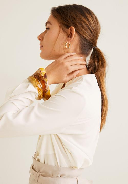 MANGO - Blouse with pockets - off-white