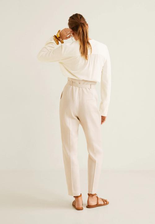 MANGO - Blouse with pockets - off-white