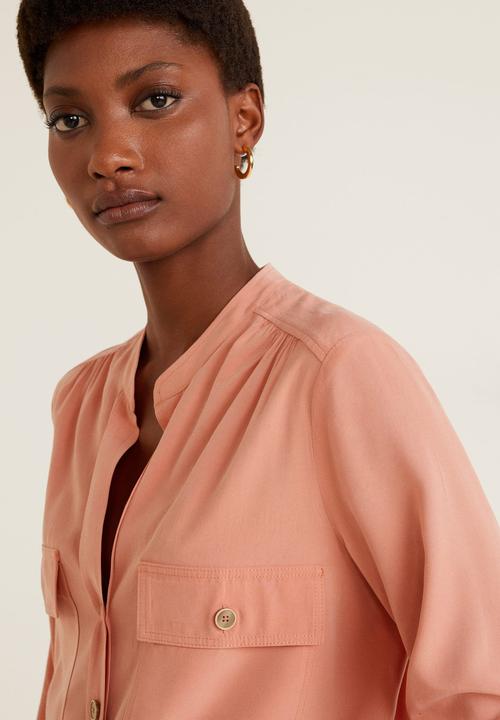 MANGO - Blouse with pockets - peach