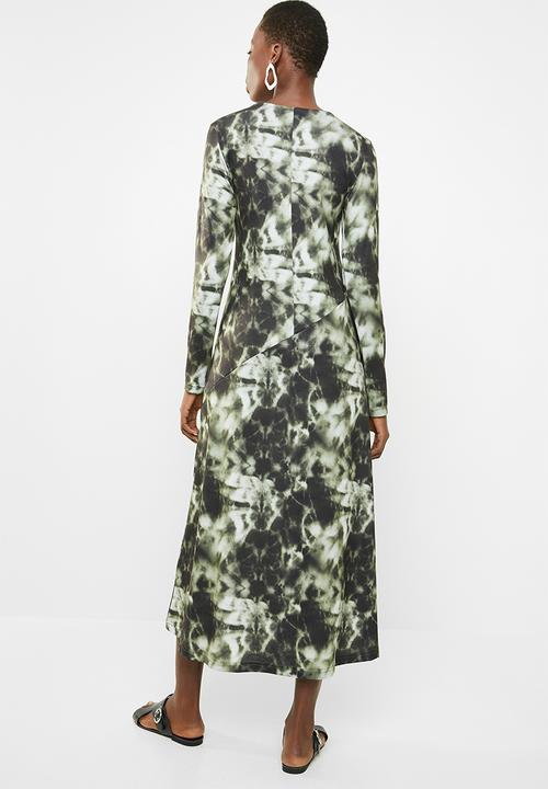 Superbalist - Knit fit & flare dress - green & black