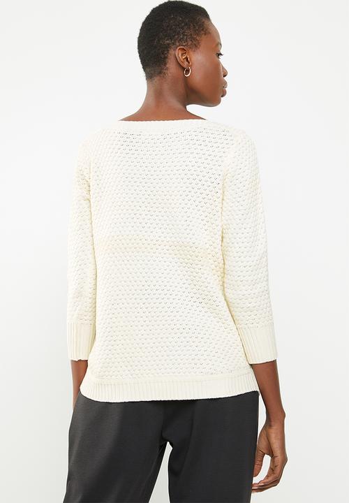 STYLE REPUBLIC - Textured crew neck knit - cream 