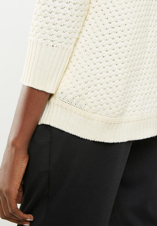 STYLE REPUBLIC - Textured crew neck knit - cream 