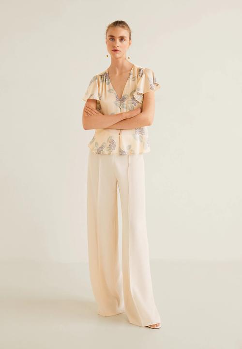 MANGO - Floral satin blouse - pink