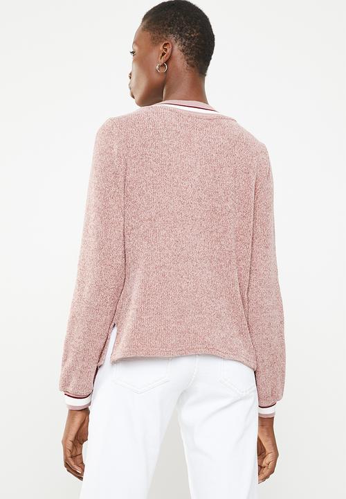 STYLE REPUBLIC - V-neckline chenille sweater - pink