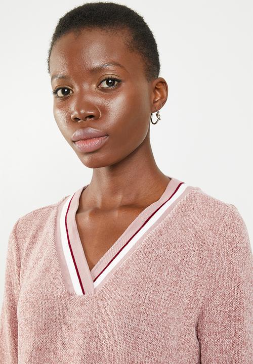 STYLE REPUBLIC - V-neckline chenille sweater - pink