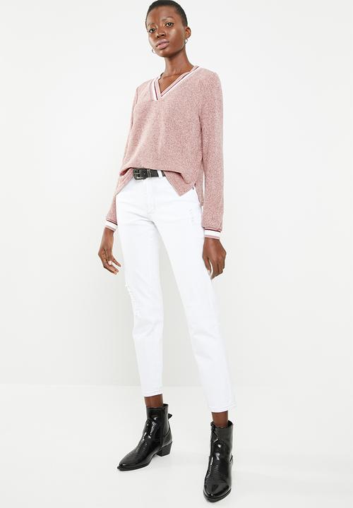 STYLE REPUBLIC - V-neckline chenille sweater - pink