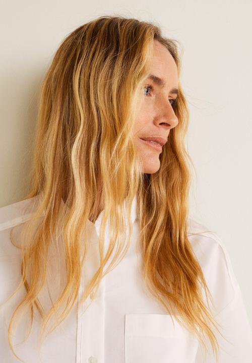 MANGO - Oversized shirt with pocket detail - white