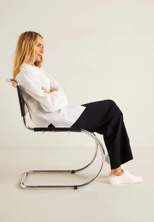 MANGO - Oversized shirt with pocket detail - white