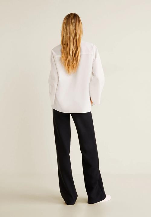 MANGO - Oversized shirt with pocket detail - white