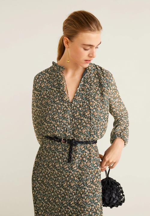 MANGO - Pleated floral dress - multi