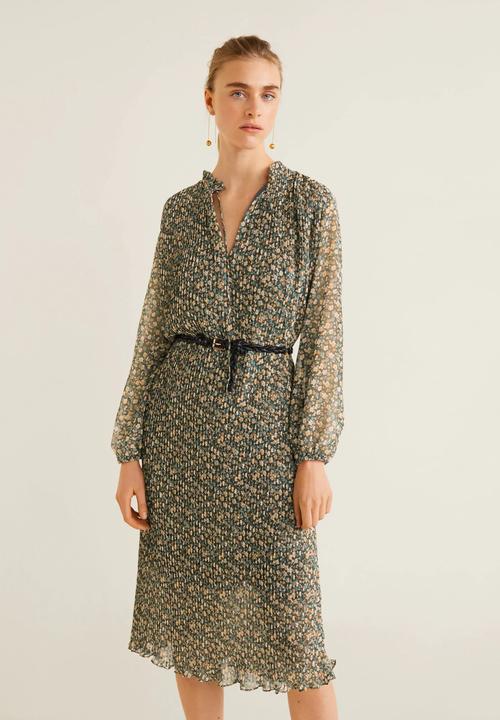 MANGO - Pleated floral dress - multi