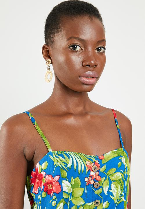 STYLE REPUBLIC - Front button crop top - multi