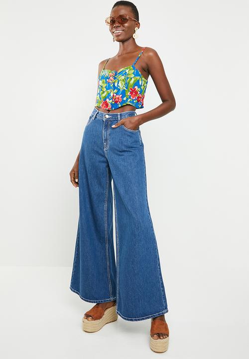 STYLE REPUBLIC - Front button crop top - multi